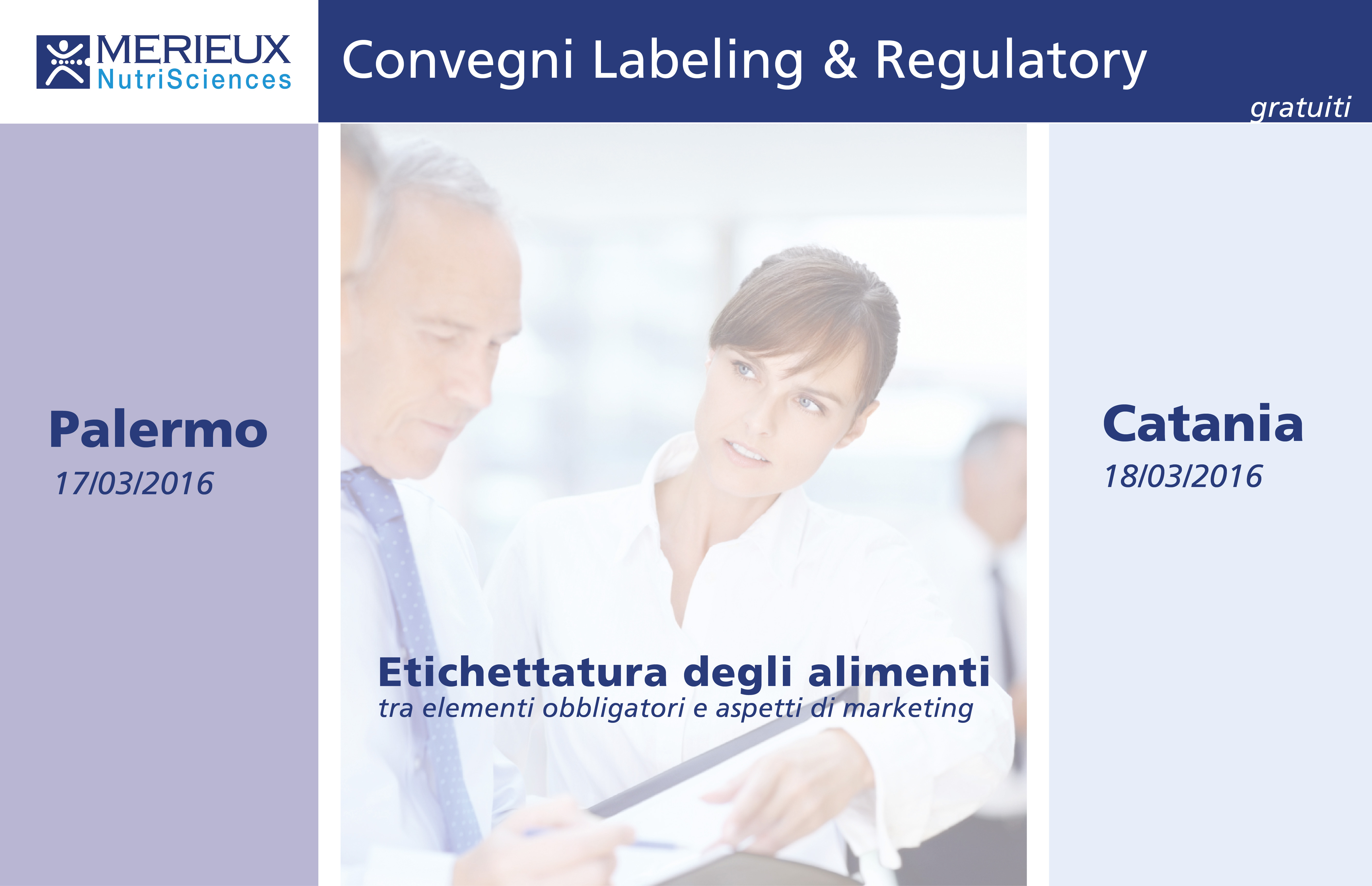 Merieux NutriSciences Convegni Labeling and Regulatory Services gratuiti a Palermo e Catania, Marzo 2016 